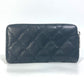 CHANEL Coco Mark CC Matelasse Quilted Zip-Around Long Wallet in Lambskin, Black