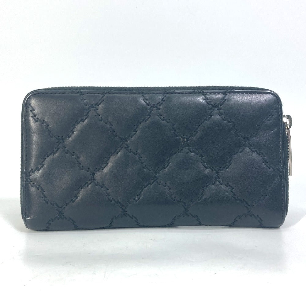 CHANEL Coco Mark CC Matelasse Quilted Zip-Around Long Wallet in Lambskin, Black