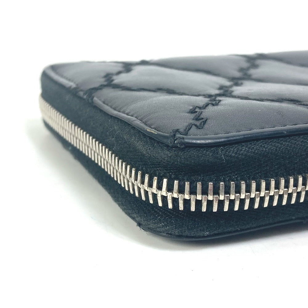 CHANEL Coco Mark CC Matelasse Quilted Zip-Around Long Wallet in Lambskin, Black