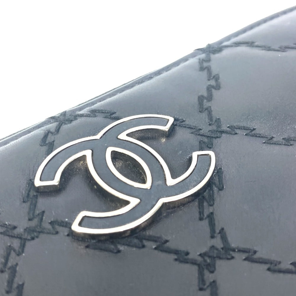 CHANEL Coco Mark CC Matelasse Quilted Zip-Around Long Wallet in Lambskin, Black