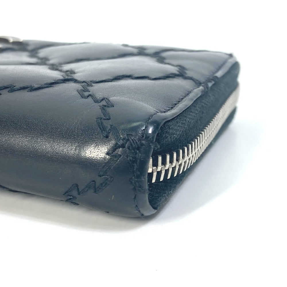 CHANEL Coco Mark CC Matelasse Quilted Zip-Around Long Wallet in Lambskin, Black