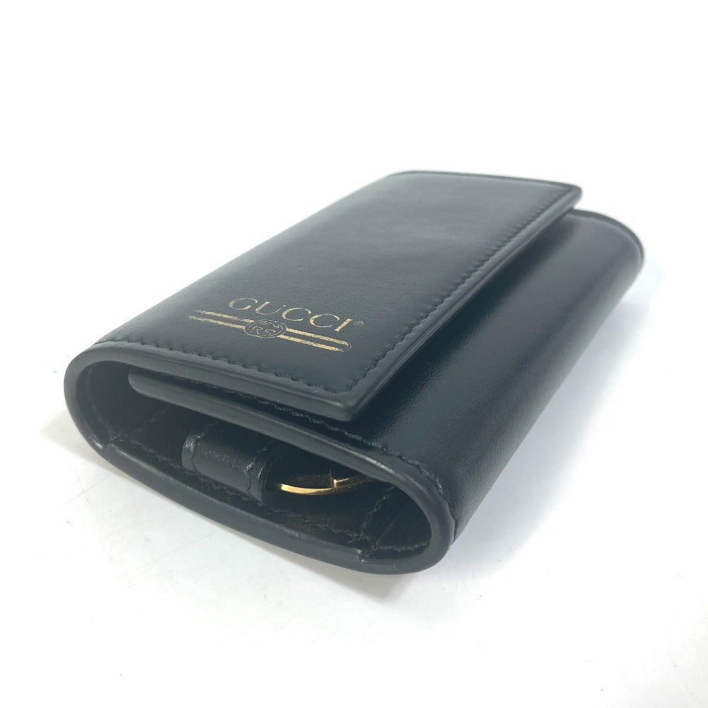 GUCCI 547588 Logo 6-Key Leather Key Case, Women's, Black