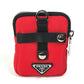 PRADA 2NA026 Triangle Logo TESSUTO SOFT Two-Tone Pouch in Nylon, Red, Men's