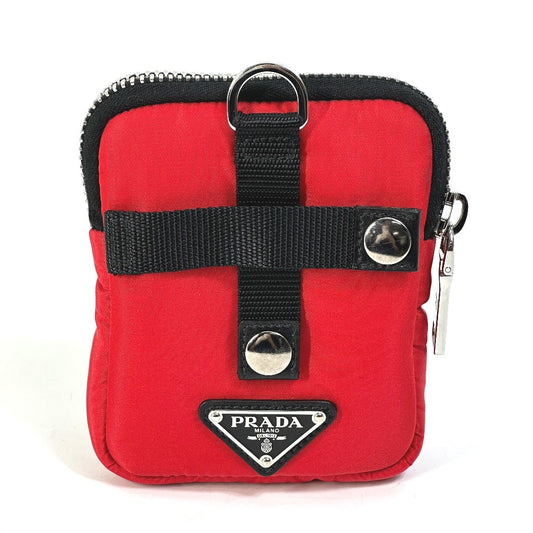 PRADA 2NA026 トライアングルロゴ 三角ロゴ プレート TESSUTO SOFT バイカラー ポーチ ナイロン メンズ レッド