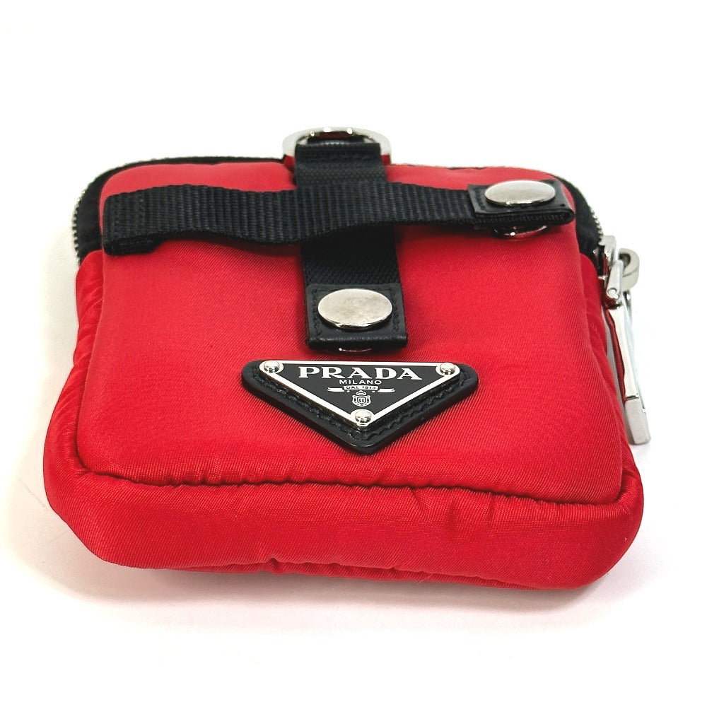 PRADA 2NA026 Triangle Logo TESSUTO SOFT Two-Tone Pouch in Nylon, Red, Men's