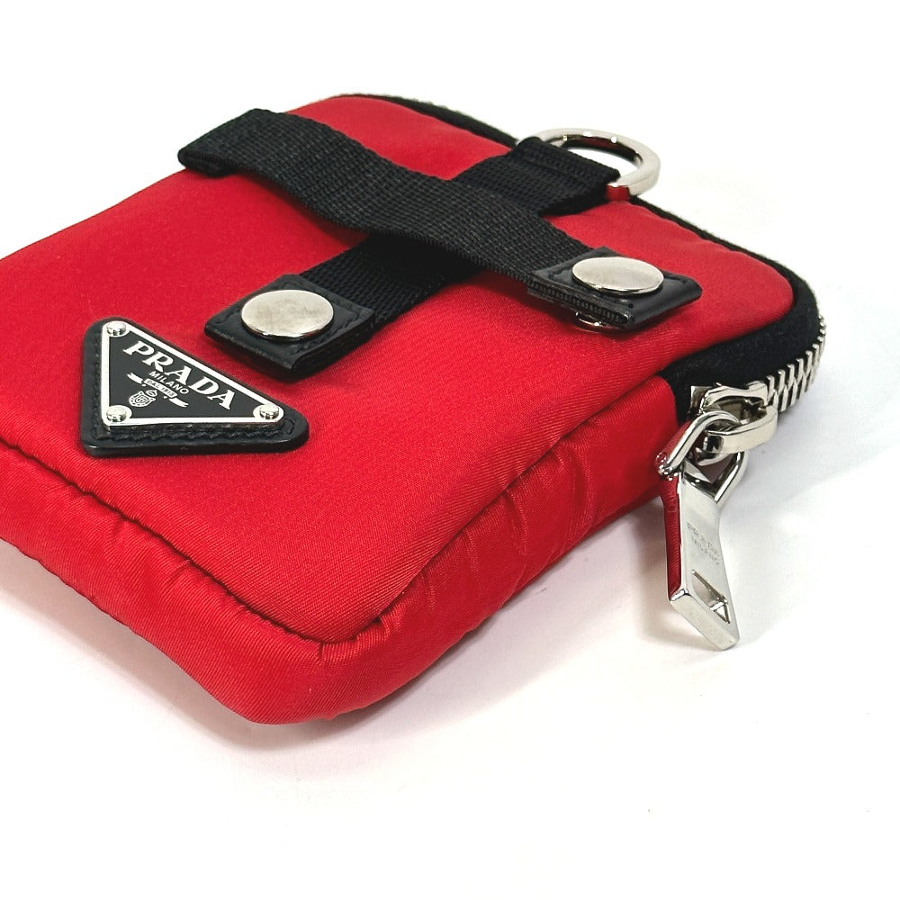 PRADA 2NA026 Triangle Logo TESSUTO SOFT Two-Tone Pouch in Nylon, Red, Men's