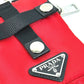 PRADA 2NA026 Triangle Logo TESSUTO SOFT Two-Tone Pouch in Nylon, Red, Men's