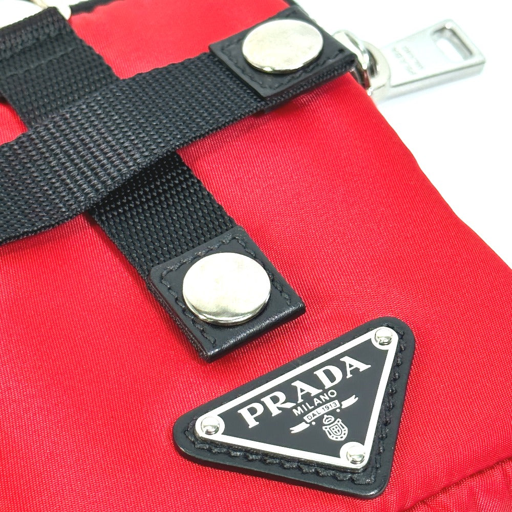 PRADA 2NA026 Triangle Logo TESSUTO SOFT Two-Tone Pouch in Nylon, Red, Men's