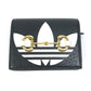 GUCCI 702248 Logo Adidas Collaboration Shoulder Wallet Pochette Crossbody Bifold Wallet Leather Women's Black