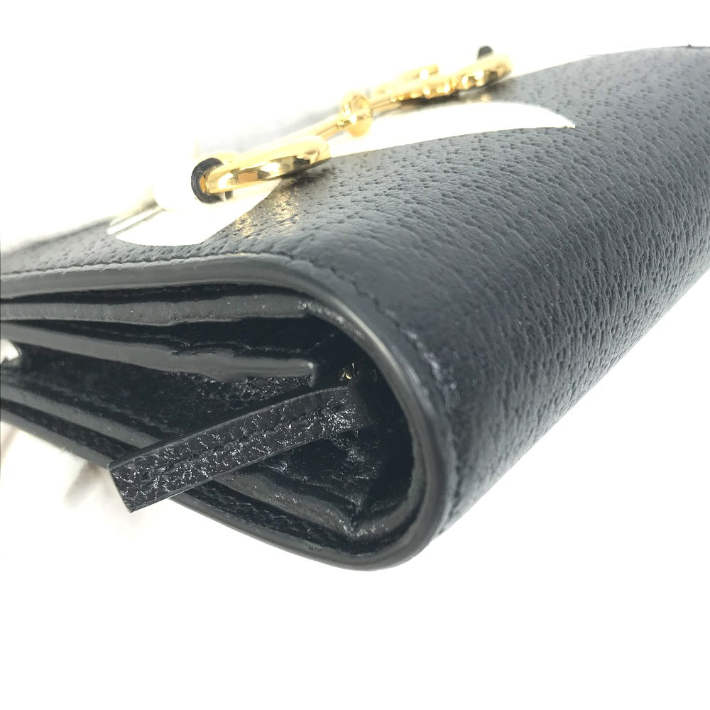GUCCI 702248 Logo Adidas Collaboration Shoulder Wallet Pochette Crossbody Bifold Wallet Leather Women's Black