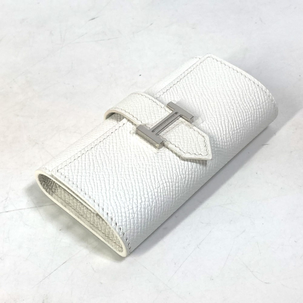 HERMES H hardware Bearn 4-key key case, Epsom leather, unisex, white