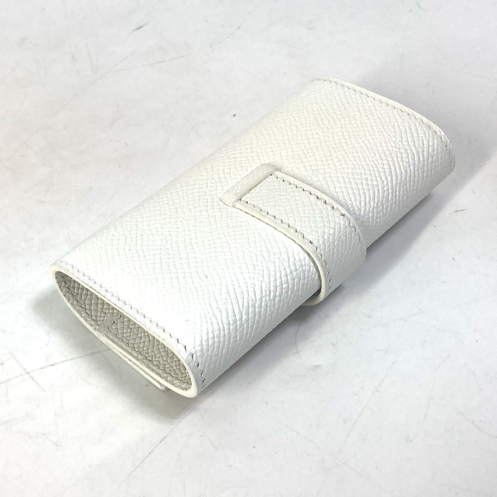HERMES H hardware Bearn 4-key key case, Epsom leather, unisex, white
