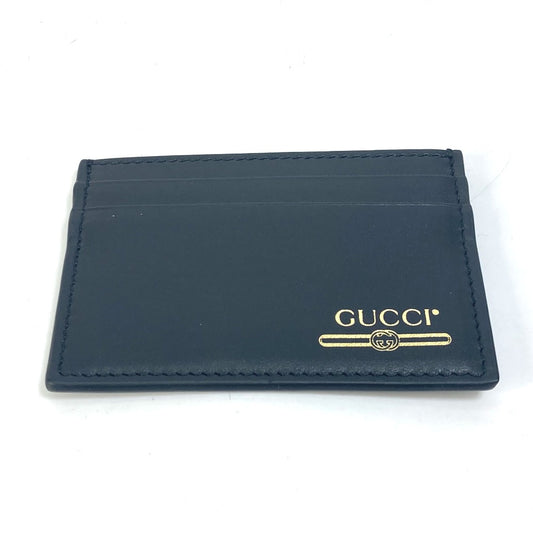 GUCCI 547596 ロゴ 名刺入れ パスケース カードケース レザー メンズ ブラック
