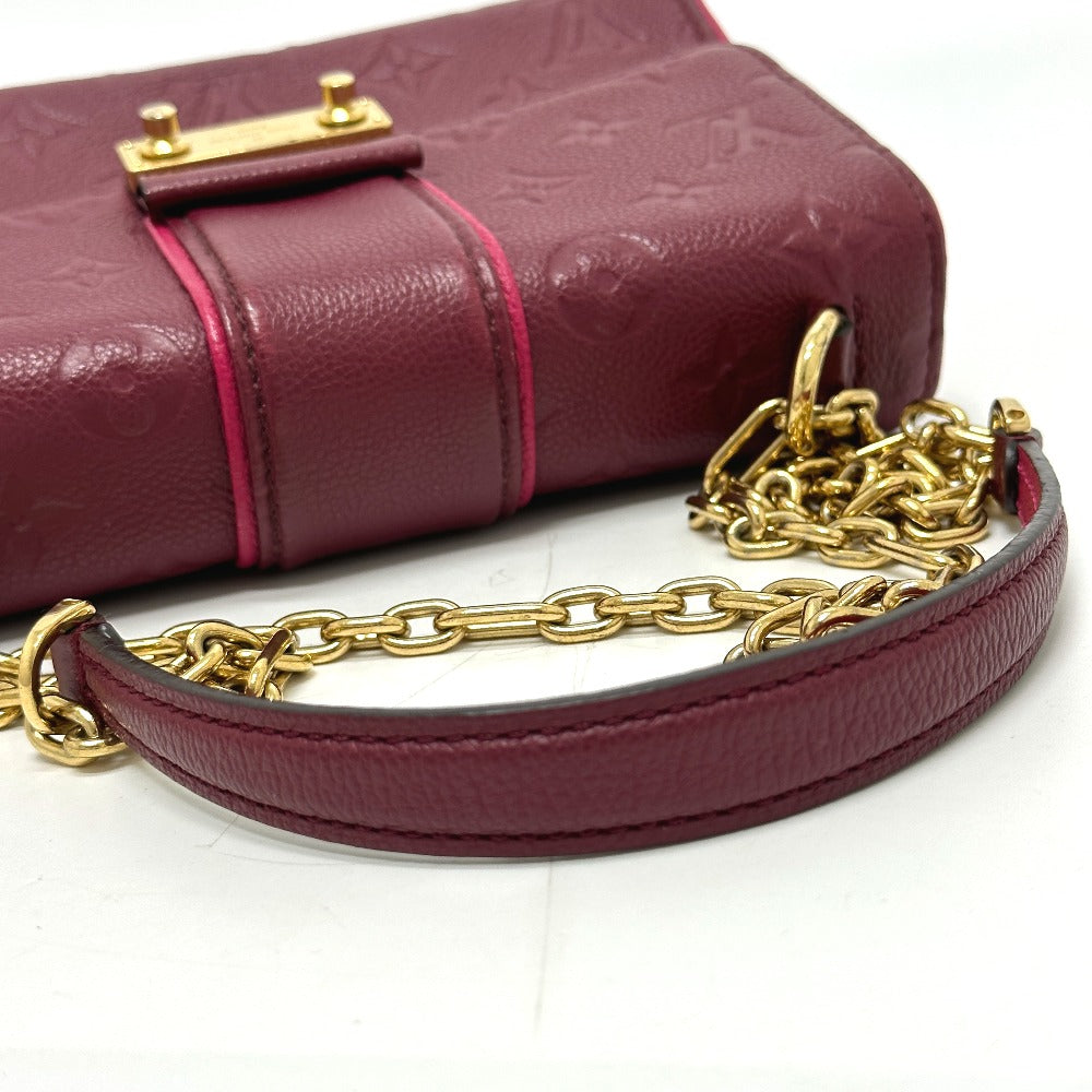 LOUIS VUITTON M43393 Monogram Empreinte Saint-Sulpice PM Chain Bag, Pochette, Crossbody Shoulder Bag in Monogram Empreinte Leather, Red