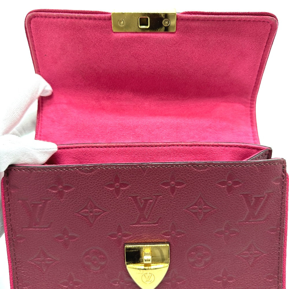 LOUIS VUITTON M43393 Monogram Empreinte Saint-Sulpice PM Chain Bag, Pochette, Crossbody Shoulder Bag in Monogram Empreinte Leather, Red