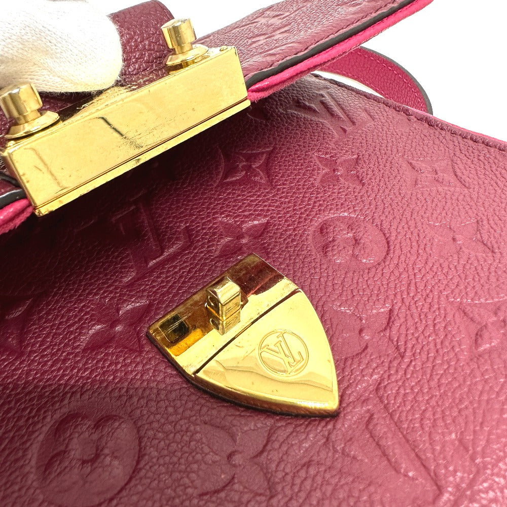 LOUIS VUITTON M43393 Monogram Empreinte Saint-Sulpice PM Chain Bag, Pochette, Crossbody Shoulder Bag in Monogram Empreinte Leather, Red