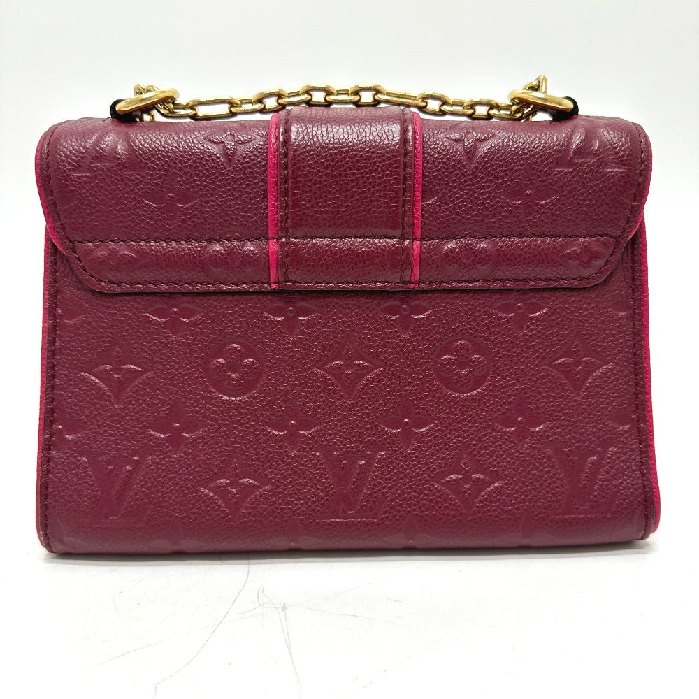 LOUIS VUITTON M43393 Monogram Empreinte Saint-Sulpice PM Chain Bag, Pochette, Crossbody Shoulder Bag in Monogram Empreinte Leather, Red