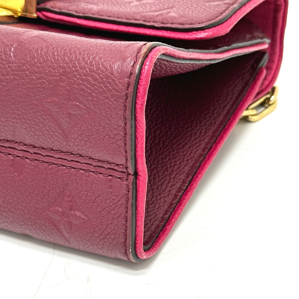 LOUIS VUITTON M43393 Monogram Empreinte Saint-Sulpice PM Chain Bag, Pochette, Crossbody Shoulder Bag in Monogram Empreinte Leather, Red