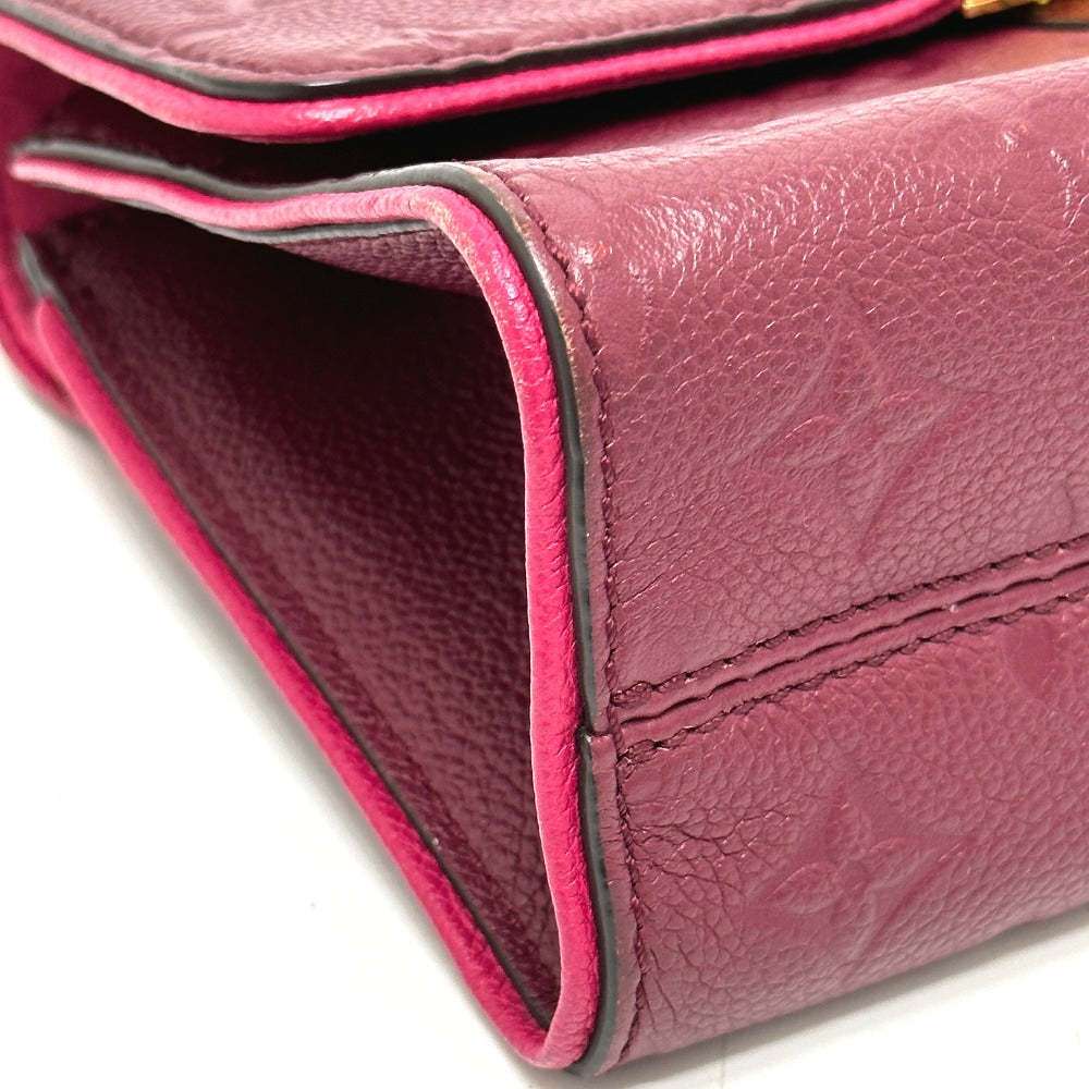 LOUIS VUITTON M43393 Monogram Empreinte Saint-Sulpice PM Chain Bag, Pochette, Crossbody Shoulder Bag in Monogram Empreinte Leather, Red