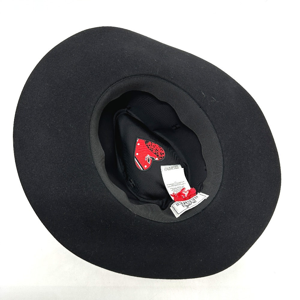 HERMES Minicoo Heart Faubourg Love Hat, Felt Wool, Women's, Black