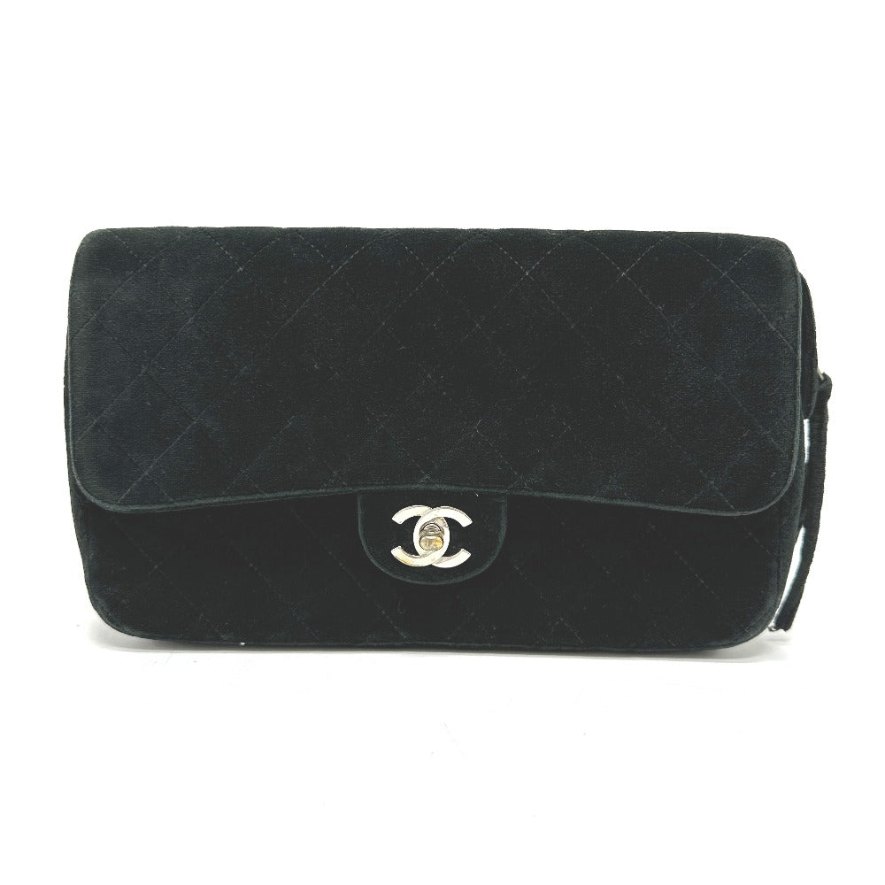 CHANEL Matelasse Chain Backpack, Velour, Women's, Black