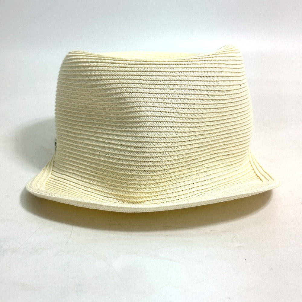 HERMES Serie Emma Straw Cap, Polyester, Women's, Ivory
