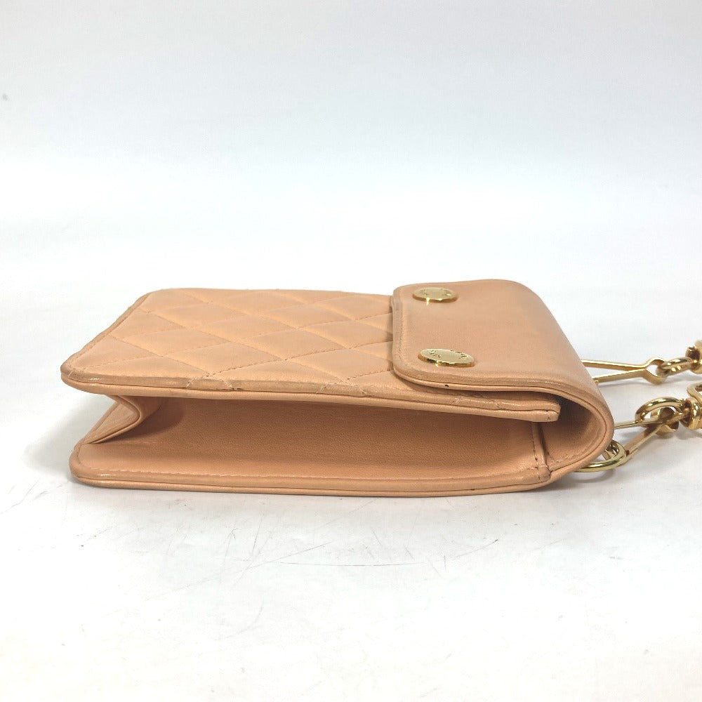 CHANEL ネックポーチ スマホポーチ マトラッセ ポーチ キルティング 肩掛け ネックショルダー ショルダーバッグ ラムスキン レディース ピンク系