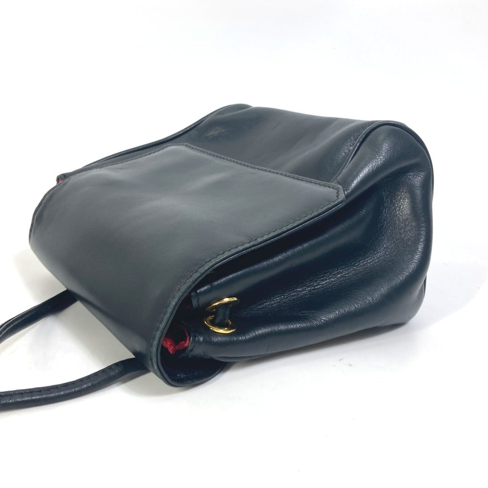 Dior Pochette Bag, Vintage Drawstring Shoulder Bag, Leather, Women's, Black