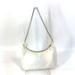 PRADA 1BH204 Triangle Logo Plate Re-Edition 2005 Crossbody Chain Shoulder Bag with Pouch, Nylon, White