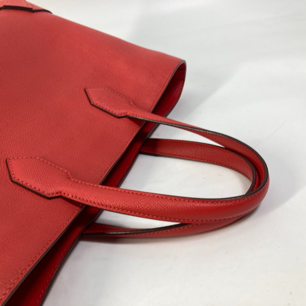 HERMES Maxi Box Cabas 30 Handbag/Tote Bag, Evercolor, Women's, Rouge Tomato, Red