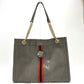 GUCCI 537219 Sherry Line Raja Tiger Head Shoulder Bag Chain Tote Bag Leather Women's Gray