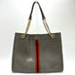 GUCCI 537219 Sherry Line Raja Tiger Head Shoulder Bag Chain Tote Bag Leather Women's Gray