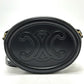 CELINE Triomphe Oval Purse Cuir Crossbody Shoulder Bag in Black Leather