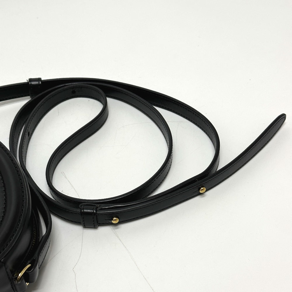 CELINE Triomphe Oval Purse Cuir Crossbody Shoulder Bag in Black Leather