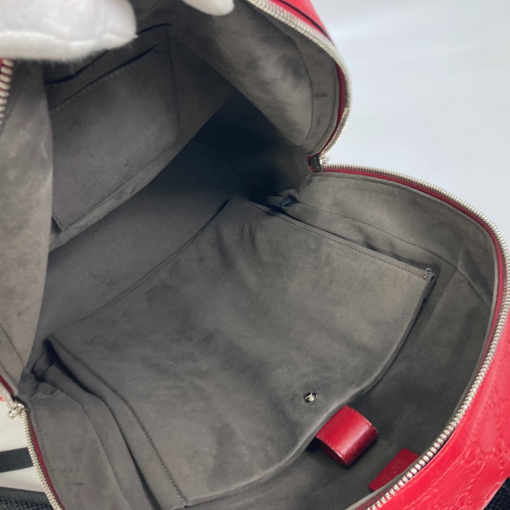 GUCCI 406370 Guccissima GG Backpack, Shima Leather, Unisex, Red