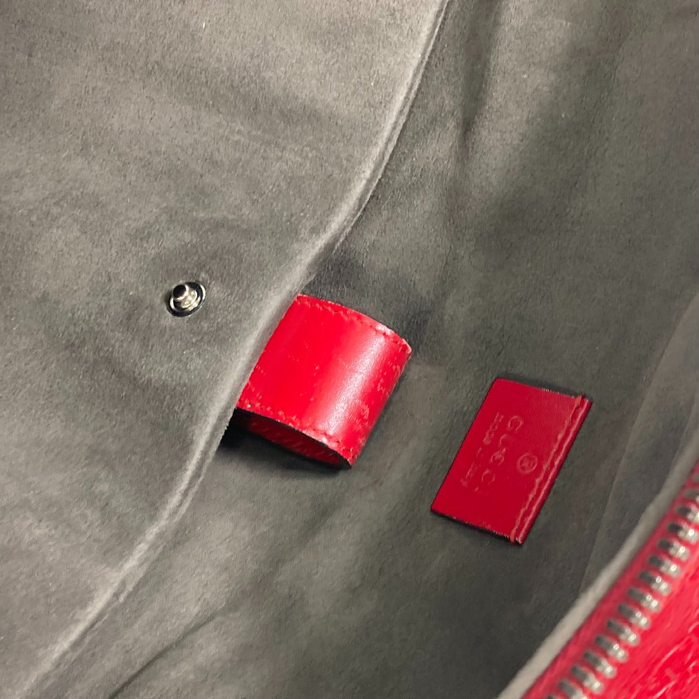 GUCCI 406370 Guccissima GG Backpack, Shima Leather, Unisex, Red