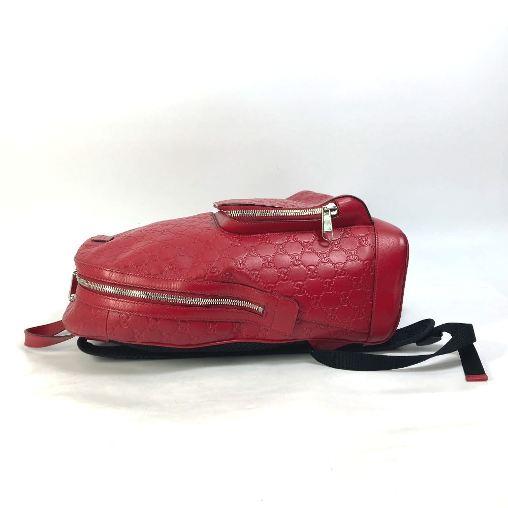 GUCCI 406370 Guccissima GG Backpack, Shima Leather, Unisex, Red