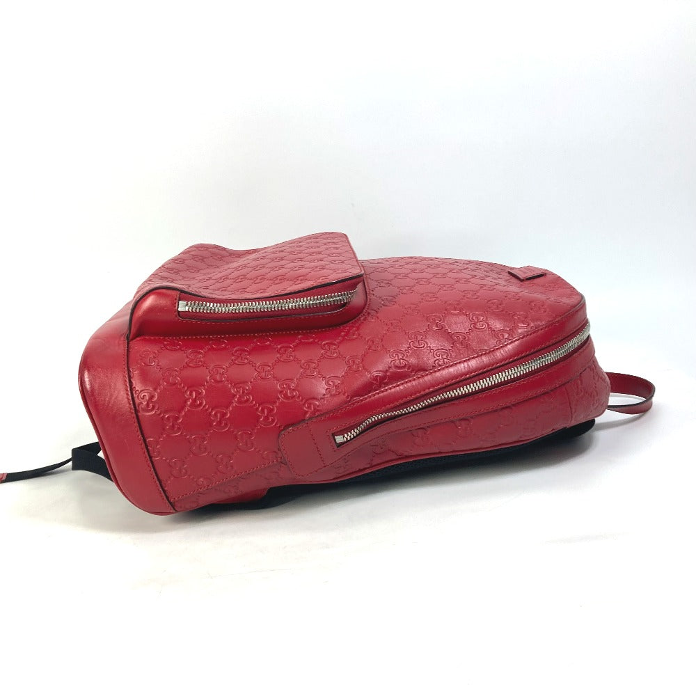 GUCCI 406370 Guccissima GG Backpack, Shima Leather, Unisex, Red
