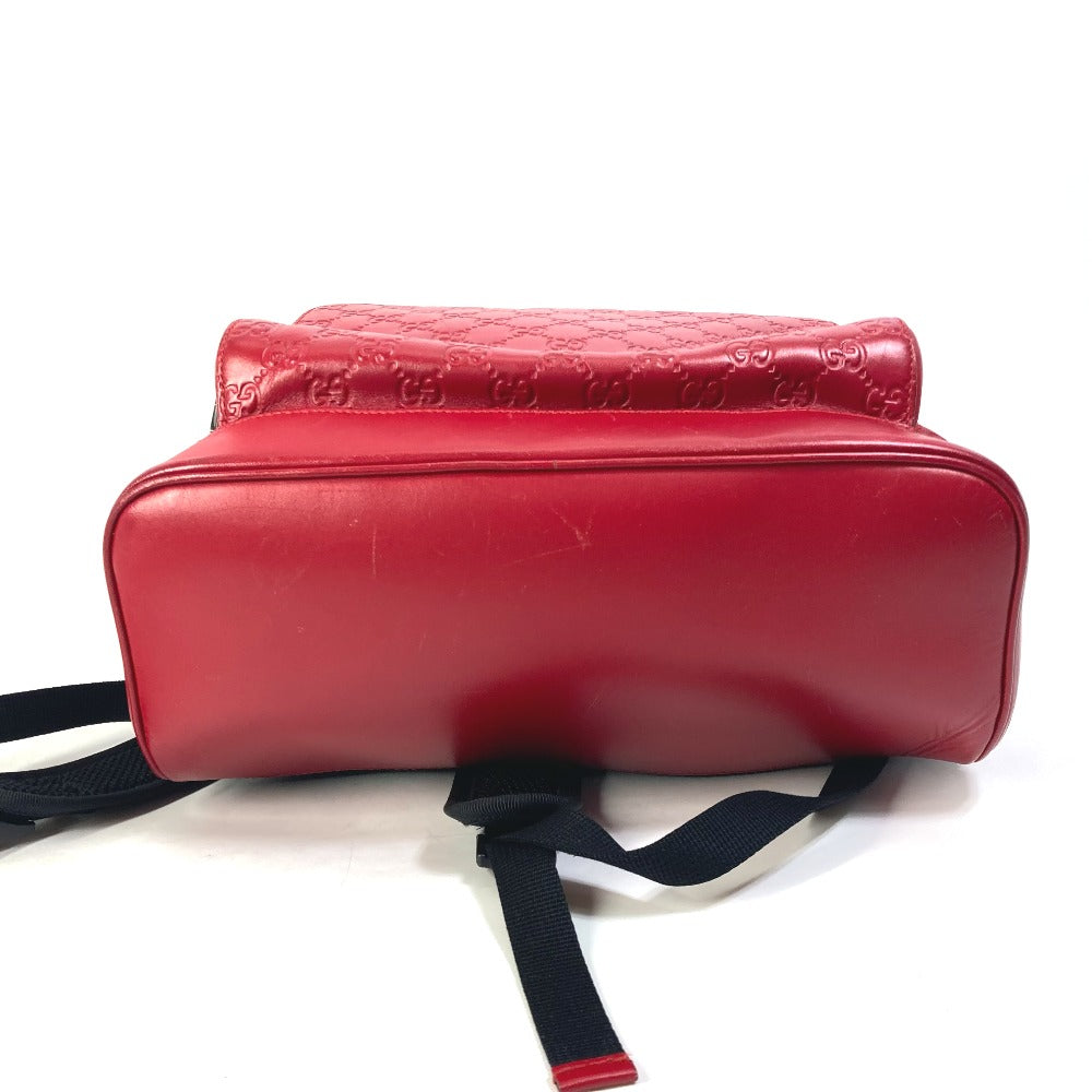 GUCCI 406370 Guccissima GG Backpack, Shima Leather, Unisex, Red