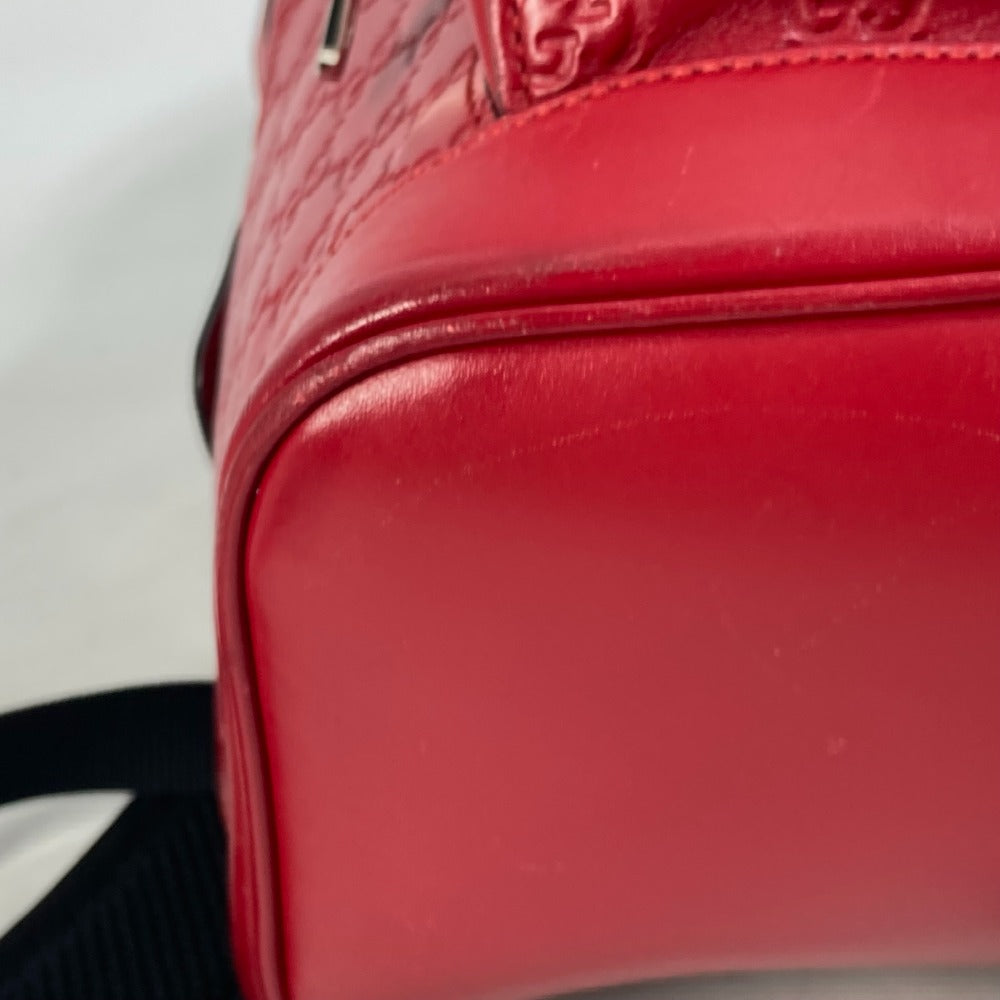 GUCCI 406370 Guccissima GG Backpack, Shima Leather, Unisex, Red