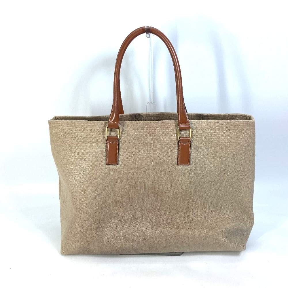 CELINE 19006 Shoulder Bag, Horizontal Cabas Logo Tote Bag, Canvas/Leather, Brown, Women's