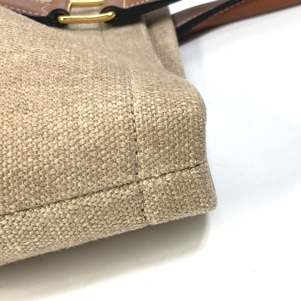 CELINE 19006 Shoulder Bag, Horizontal Cabas Logo Tote Bag, Canvas/Leather, Brown, Women's