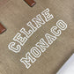 CELINE 19006 Shoulder Bag, Horizontal Cabas Logo Tote Bag, Canvas/Leather, Brown, Women's