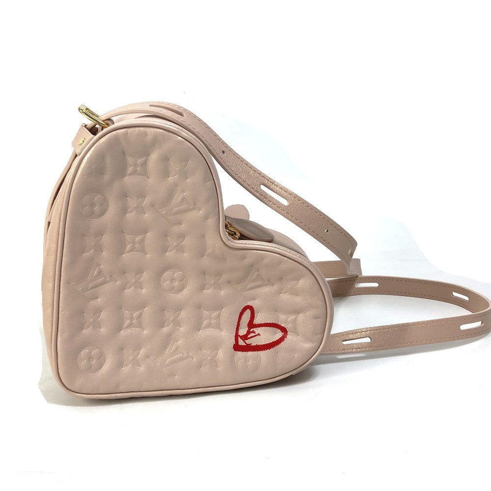 LOUIS VUITTON M58738 Monogram Sac Cool Fall in Love Heart Box Bag, Crossbody Pochette Shoulder Bag, Leather, Women's, Light Pink