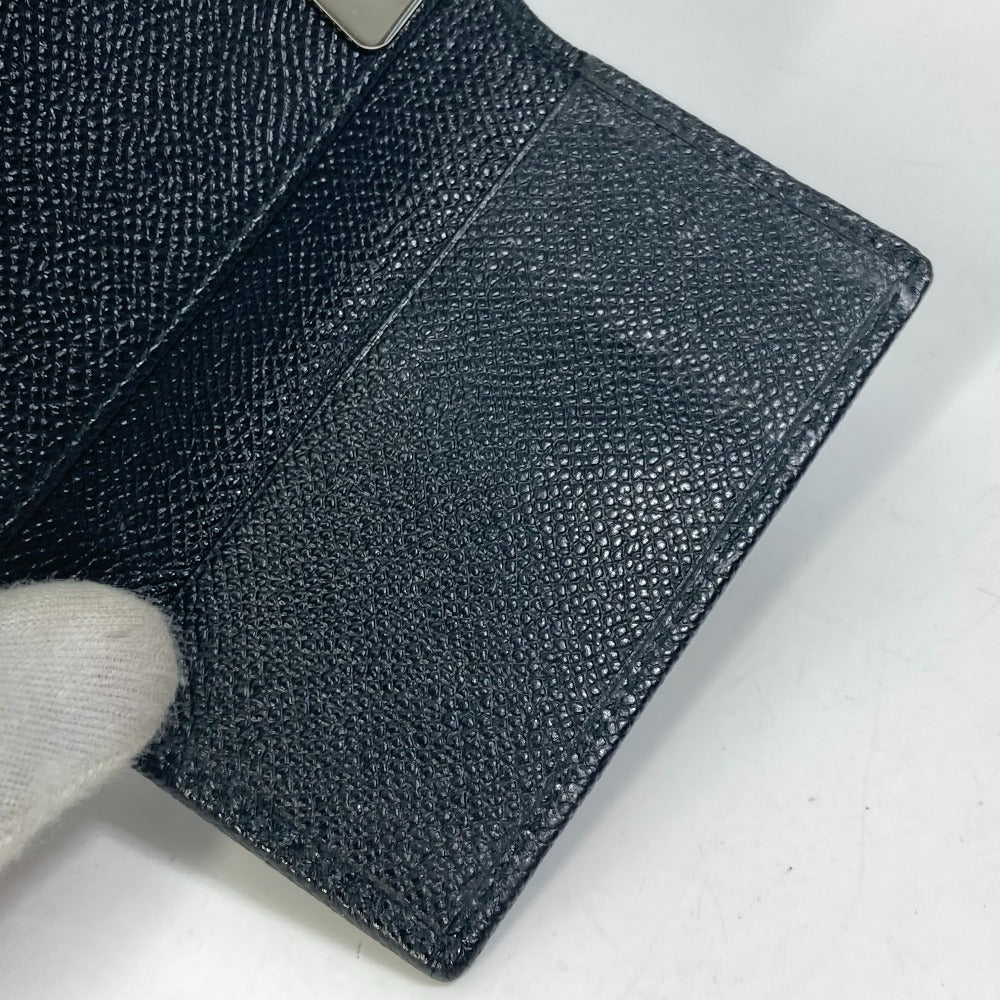 BVLGARI BVLGARI Ring Clip Logo Clip 6-Key Leather Key Case for Men, Black