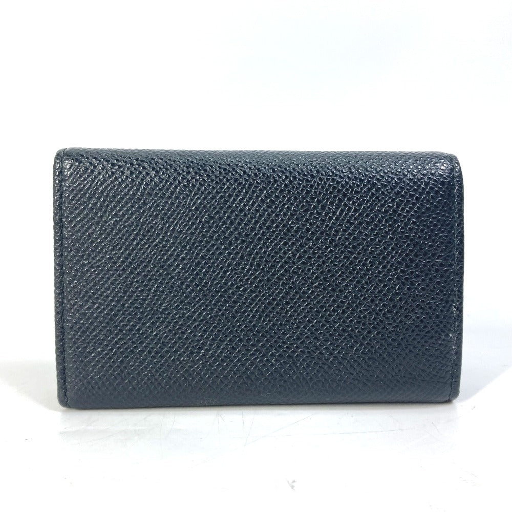 BVLGARI BVLGARI Ring Clip Logo Clip 6-Key Leather Key Case for Men, Black