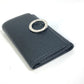 BVLGARI BVLGARI Ring Clip Logo Clip 6-Key Leather Key Case for Men, Black
