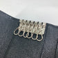 BVLGARI BVLGARI Ring Clip Logo Clip 6-Key Leather Key Case for Men, Black
