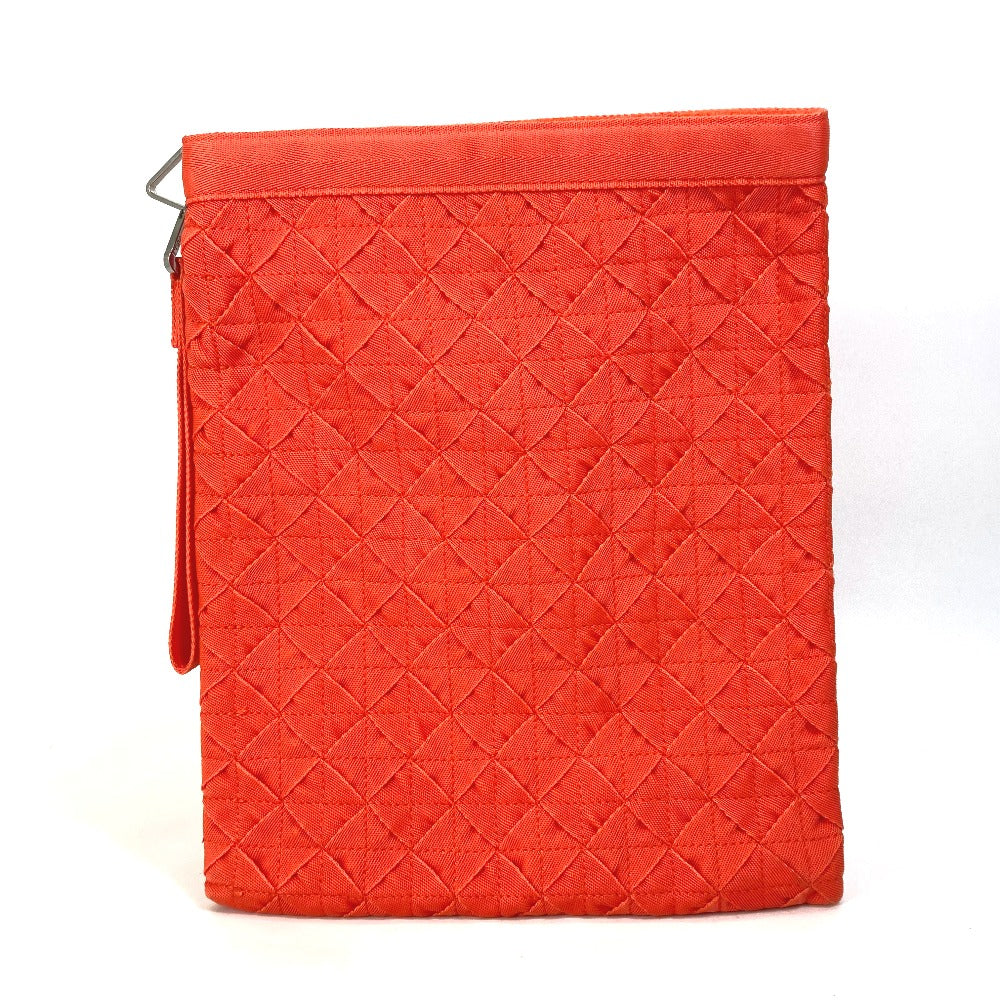 BOTTEGA VENETA 667060 Intrecciato Light Webbing Clutch Bag with Strap, Men's, Orange