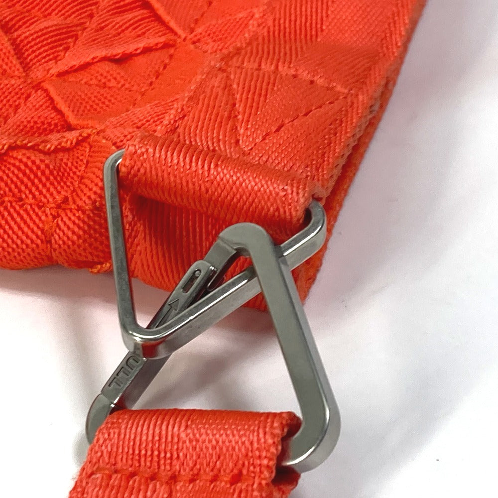 BOTTEGA VENETA 667060 Intrecciato Light Webbing Clutch Bag with Strap, Men's, Orange